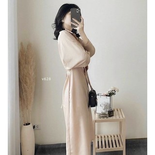 Đầm kem cánh dơi tay lỡ (kèm hình thật)