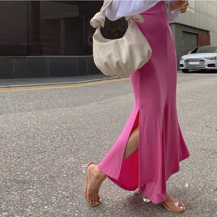 Chân váy đuôi cá xòe dáng maxi dài 102 cm chất vải thun mịn co giãn mỏng nhẹ free size