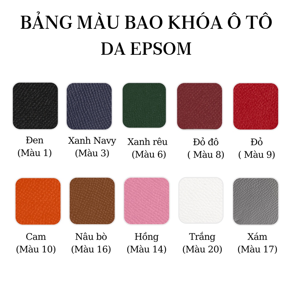 Bao khóa ô tô da thủ công Epsom dành cho xe hơi Vinfast LuxA/LuxSA/Fadil/VFe34/VFe35/VFe36 BKTC124