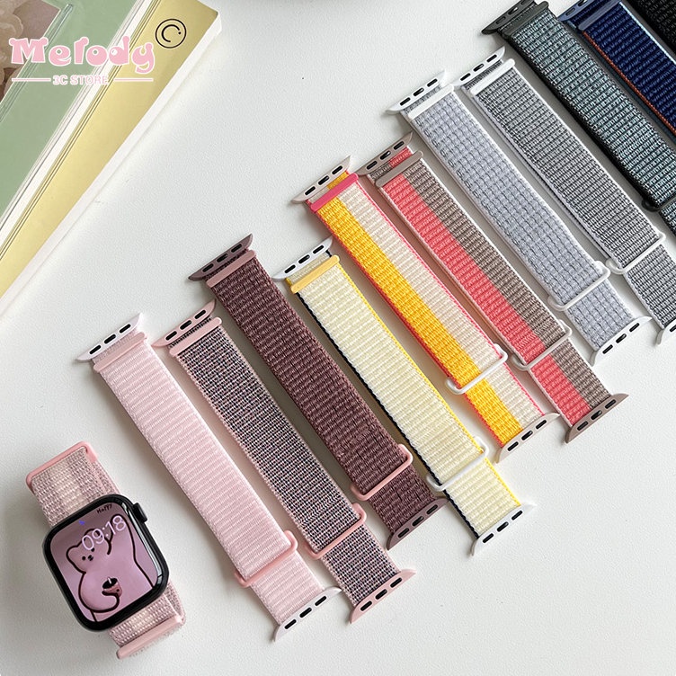Dây Đeo nylon 49mm Cho iwatch ultra 8 7 6 se 5 4 3 45mm 41mm 40mm 44mm 42mm 38mm