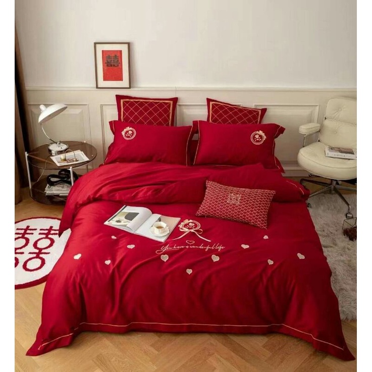 Chăn ga lụa cưới cao cấp