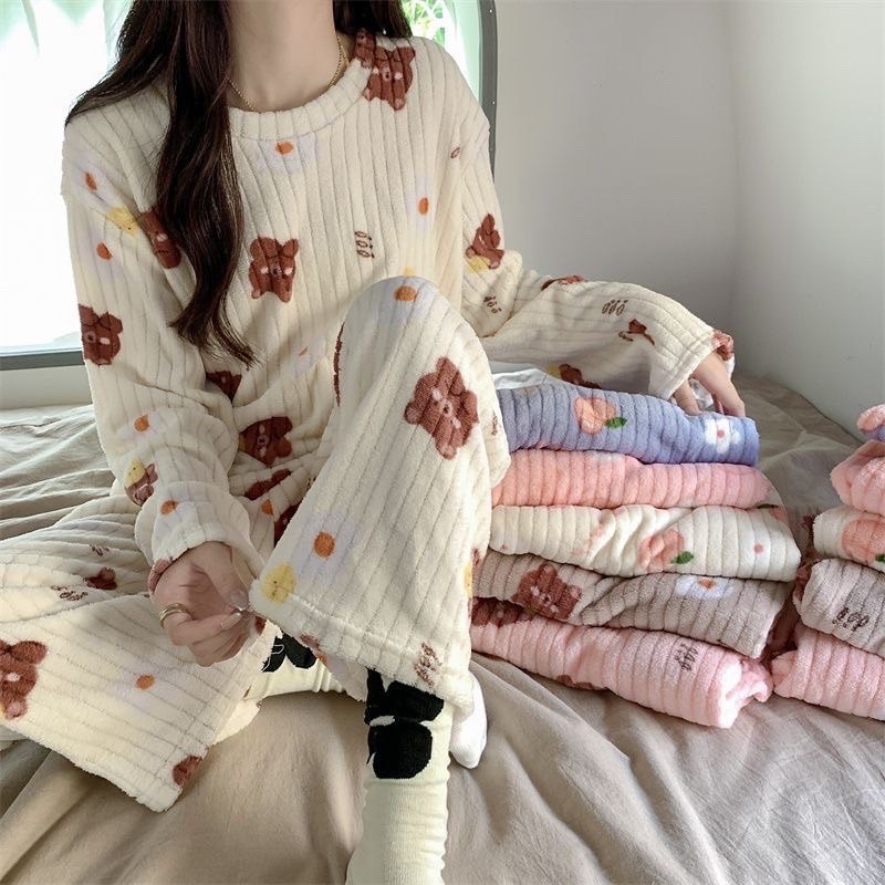 BỘ NGỦ BÔNG HOẠ TIẾT,DÀI TAY ẤM ÁP