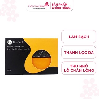 Bánh xà phòng cải thiện mụn và thâm BareSoul Herbal Scrub & Soap 100gr