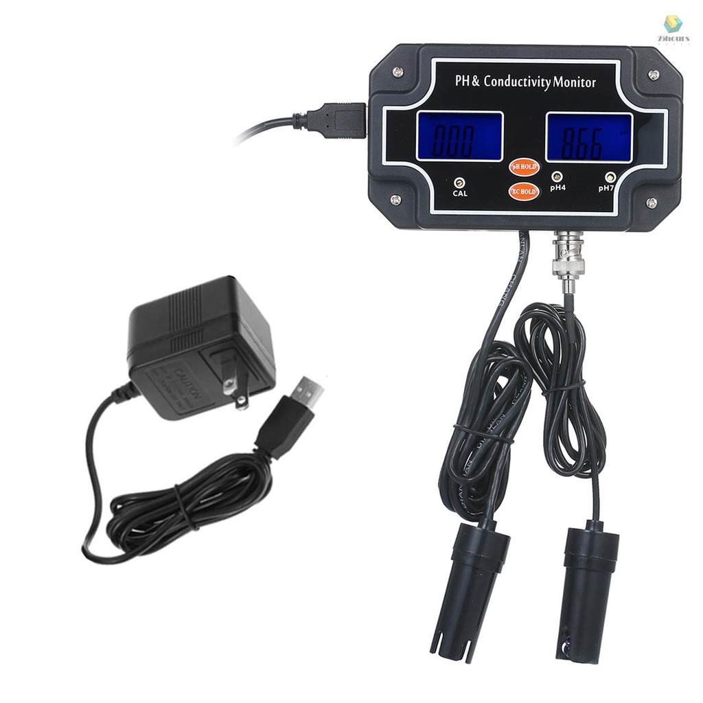 Máy Đo Chất Lượng Nước 2 Trong 1 PH / EC Phích Cắm US / EC-2681 Màu Đen