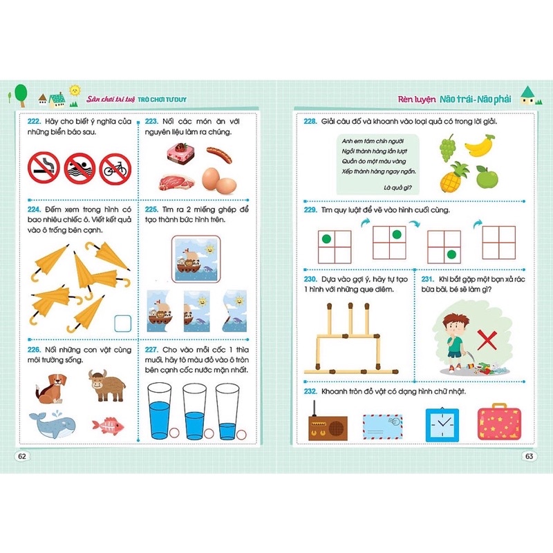 Sách (Combo, Lẻ tùy chọn) Rèn luyện Não Trái Não Phải - Sân Chơi Trí Tuệ: Trò Chơi Tư Duy - Dành cho trẻ 3-6 tuổi | BigBuy360 - bigbuy360.vn