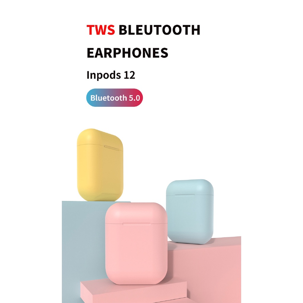 Tai Nghe Không Dây Bluetooth 5.0 Màu Macaron inpods12 UP i12