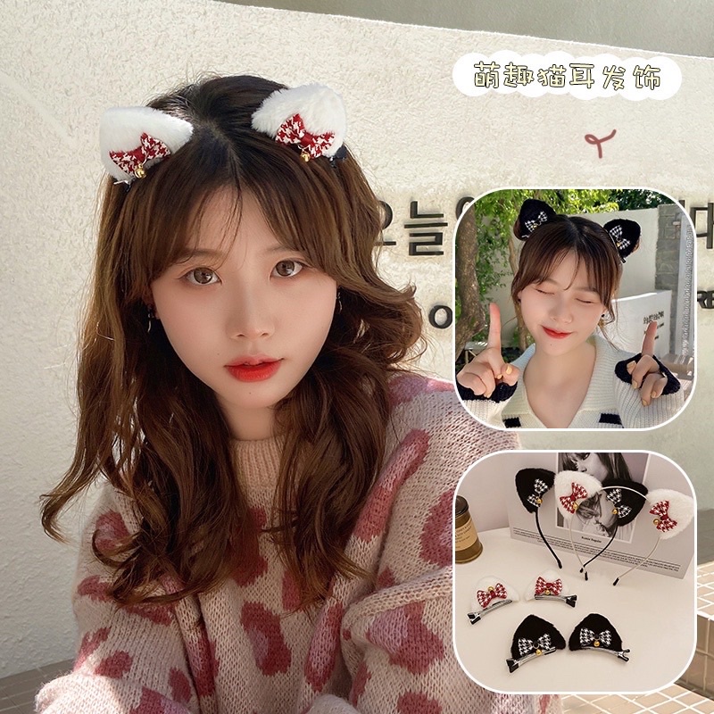 Kẹp tai mèo nơ chuông kute