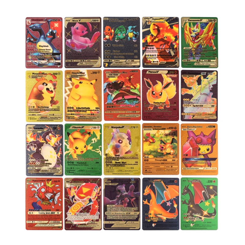 Thẻ Bài Pokemon Pokémon Bằng Lá Vàng Bạc Màu Cầu Vồng Bảy Màu Mới