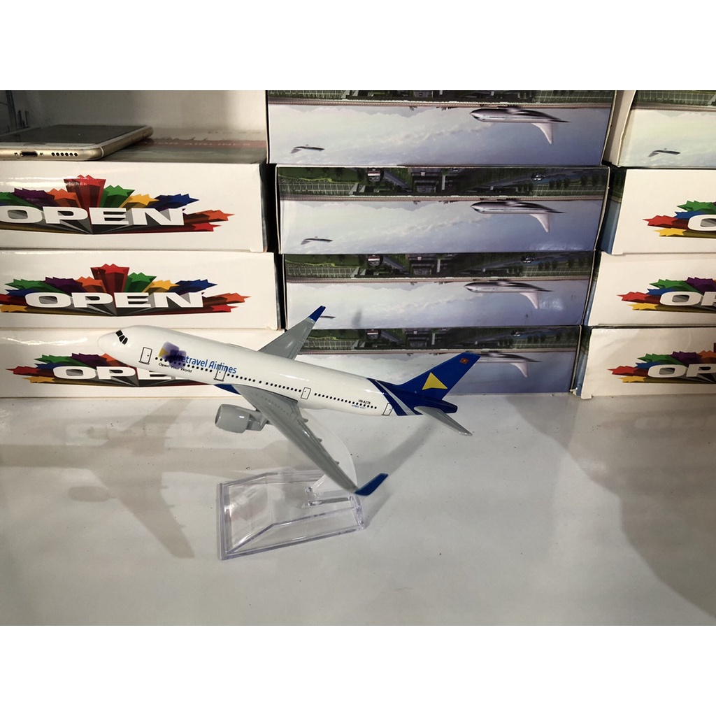 Mô hình máy bay Vietravel 16cm(Mô hình máy bay+ đế trưng bày)