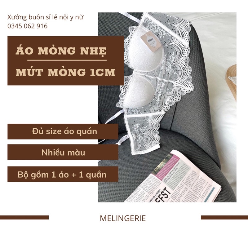 Bộ đồ lót ren có gọng mút mỏng MELINGERIE