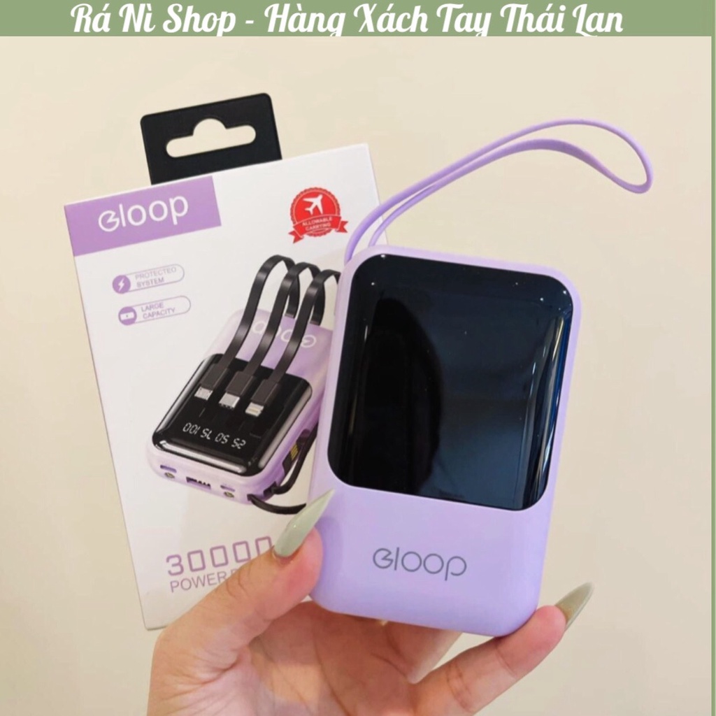 Sạc dự phòng Eloop 30000mAh Chính Hãng kèm đèn pin chiếu sáng Thái Lan