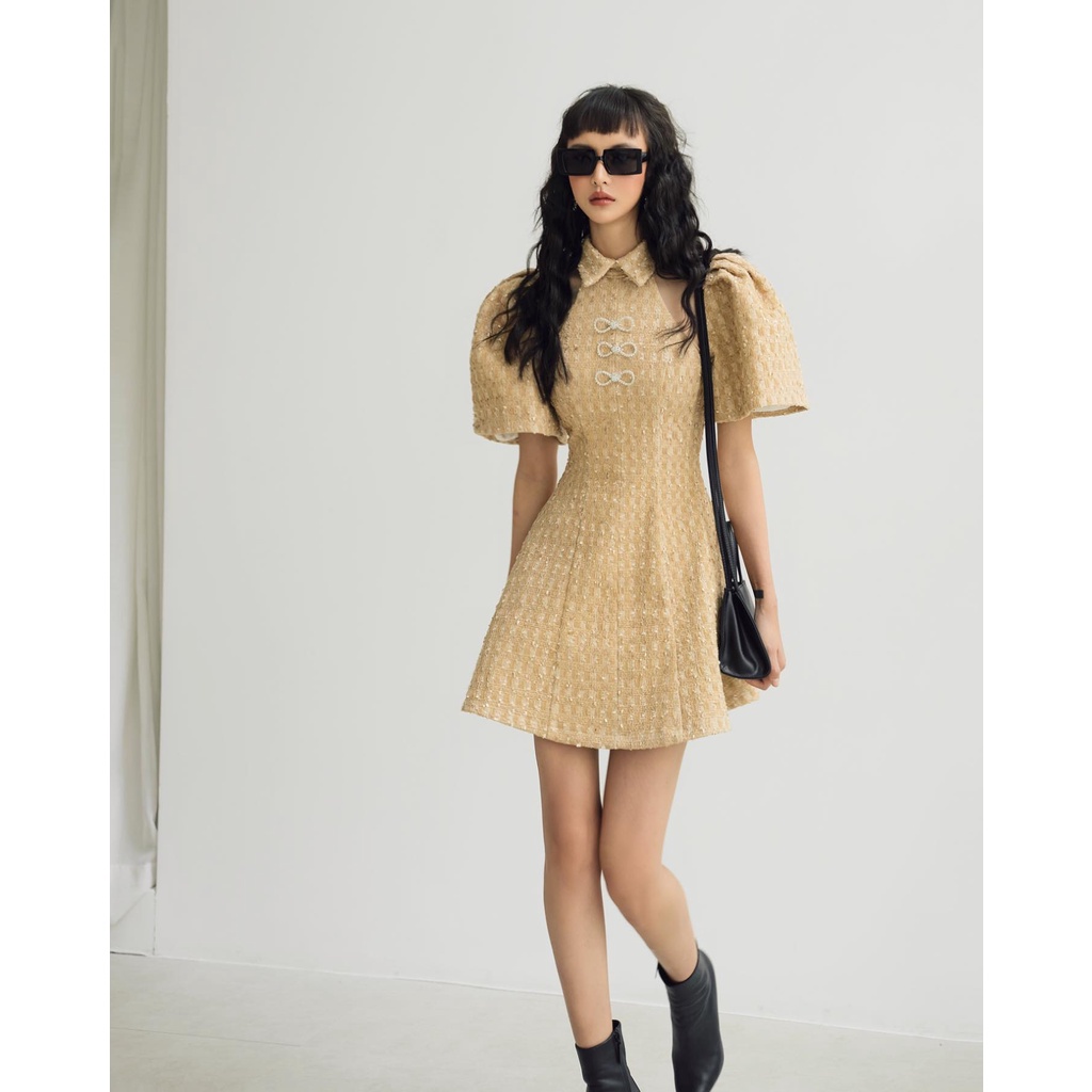 Đầm tay chuông chất liệu tweed Chloe Dress