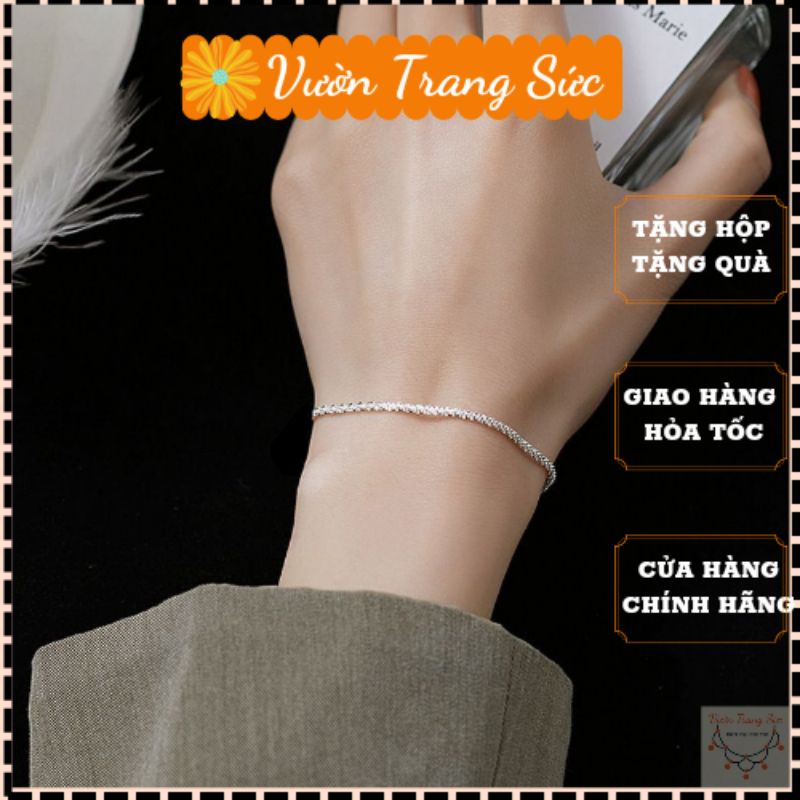 Vòng tay nữ bạc S925 - Lắc tay bạc nữ S925 tuyết trắng dễ thương, xinh xắn Vườn Trang Sức