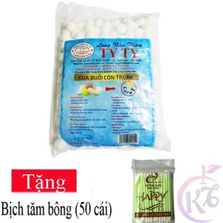 Long não thơm Ty Ty bịch 1kg Tặng 1 bịch tăm bông - băng phiến TYTY bịch 1 kg viên nhỏ xua đuổi chuột, côn trùng, kiến