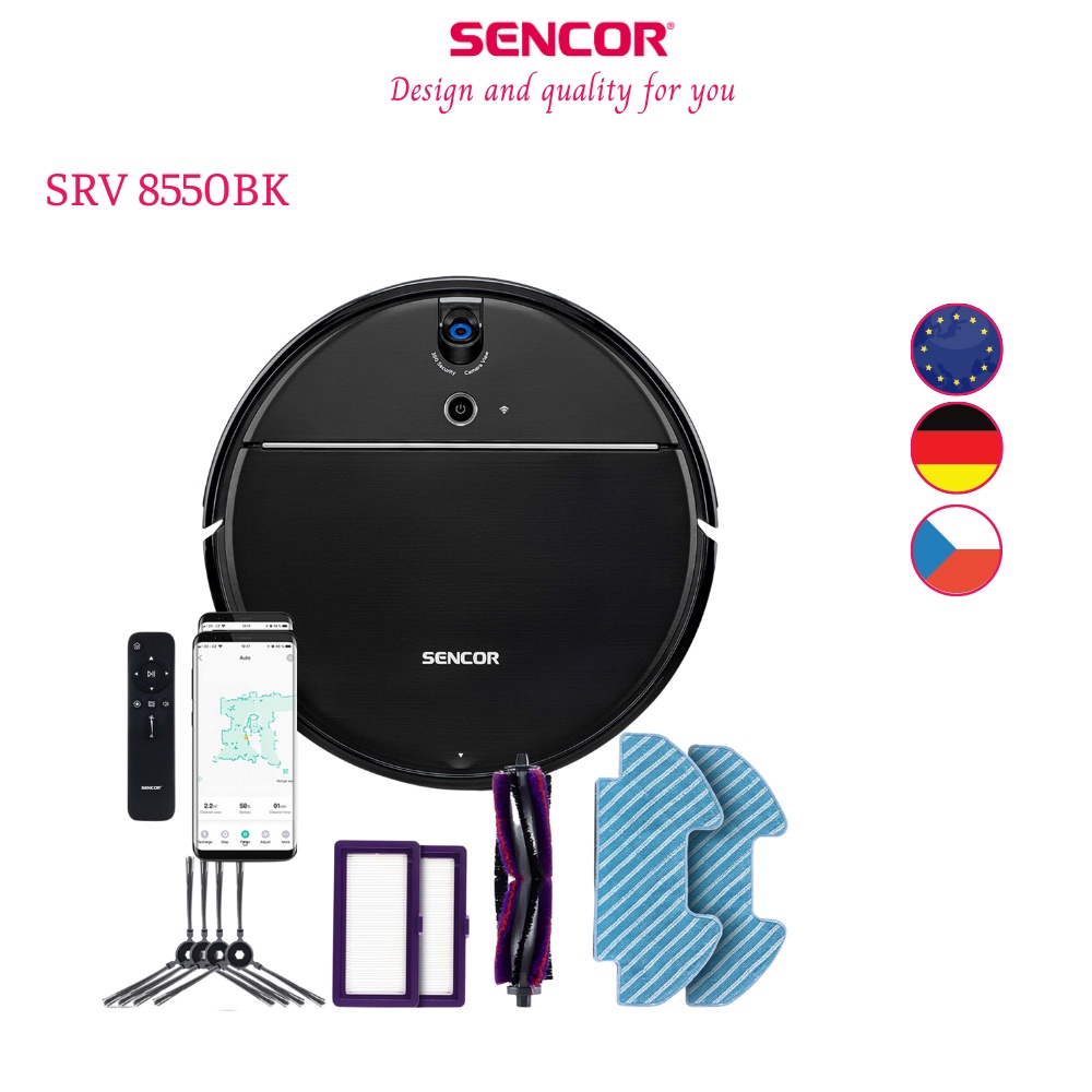 Robot hút bụi lau nhà Sencor SRV 8550BK