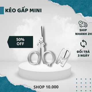 Kéo xếp gấp gọn mini tiện lợi, kéo tỉa lông mũi, lông mày