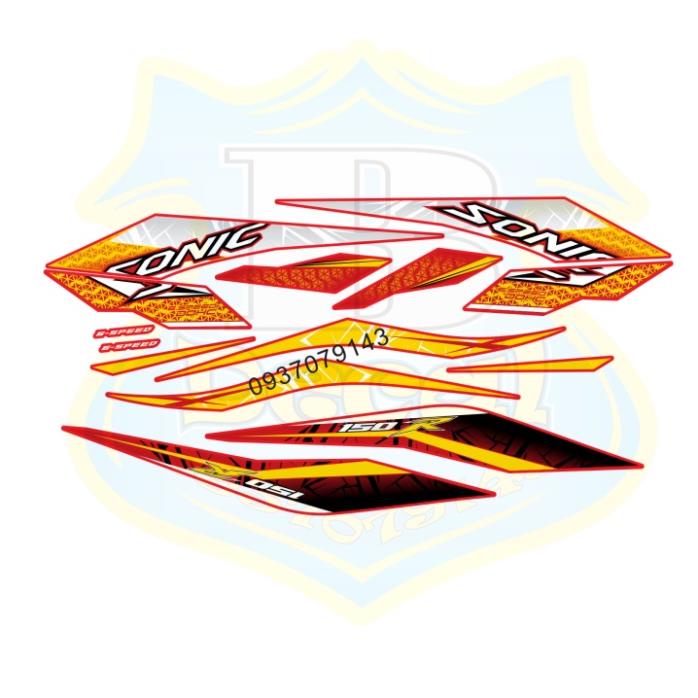 DECAL PVC 5 LỚP CHẤT LƯỢNG CAO Tem rời sonic 150 đỏ