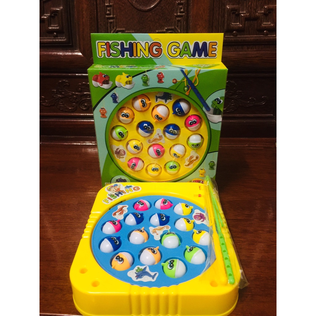Đồ Chơi Câu Cá Cho Bé 2 Cần 15 Con Cá Chạy Pin