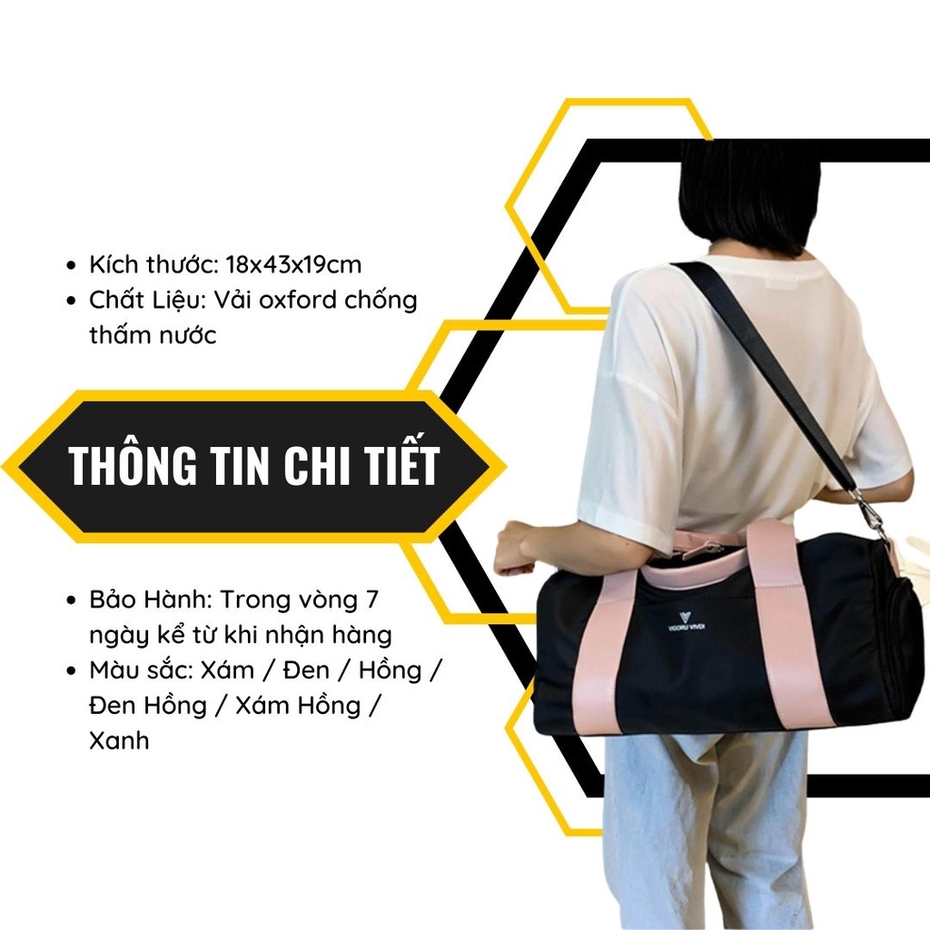 Túi xách thể thao du lịch, tập gym đa năng có ngăn để giày - GOTO