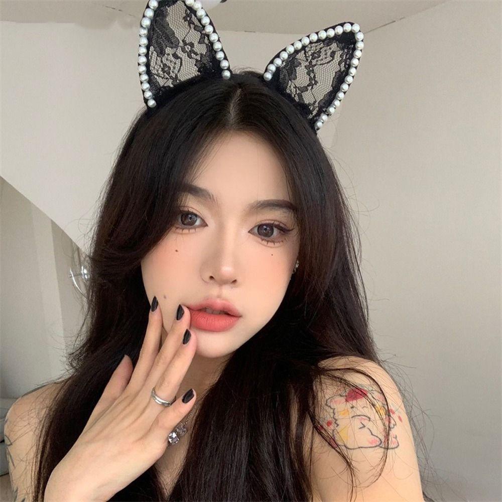 ANEMONE Băng Đô Tai Mèo Phong Cách Lolita Dễ Thương Chống Trượt Thời Trang Cho Nữ