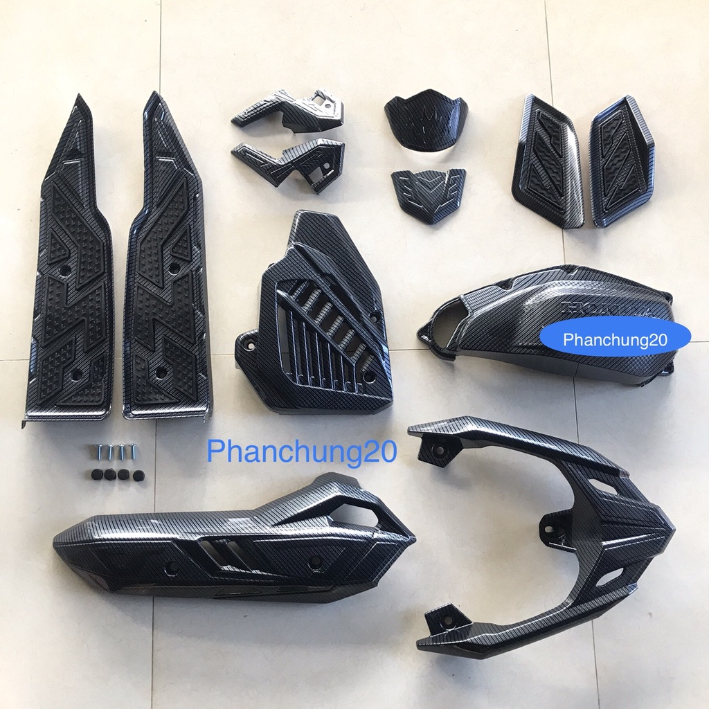 BỘ ỐP PHỤ KIỆN TRANG TRÍ AB 2020 2021 2022 ,AB 125 150cc CACBON