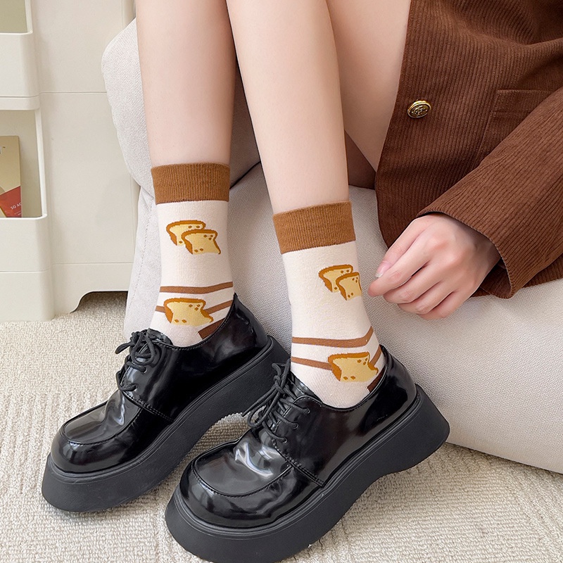 Vớ Nữ In Họa Tiết Gấu Hoạt Hình Dễ Thương D136