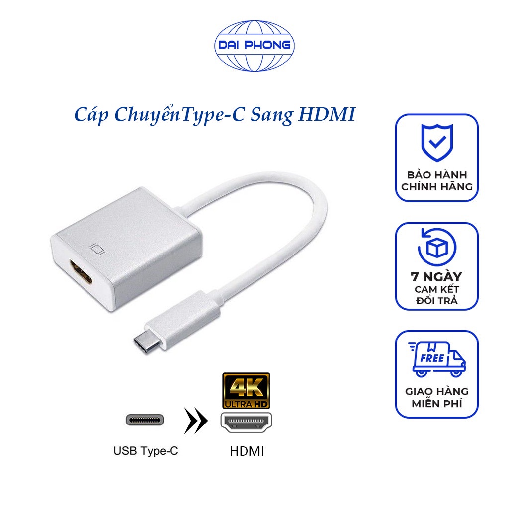Cáp Chuyển Đổi Cổng USB Type C Ra HDMI Kết Nối Máy Chiếu