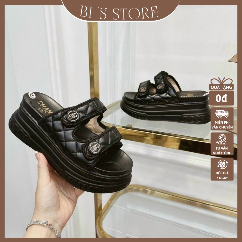 Dép Lê 7cm Xuồng Nâng Đế Cực Xinh Đế Bánh Mì Mẫu Siêu Hot Chất Da Xin Nhẹ Cao Cấp Chắc Chắn
