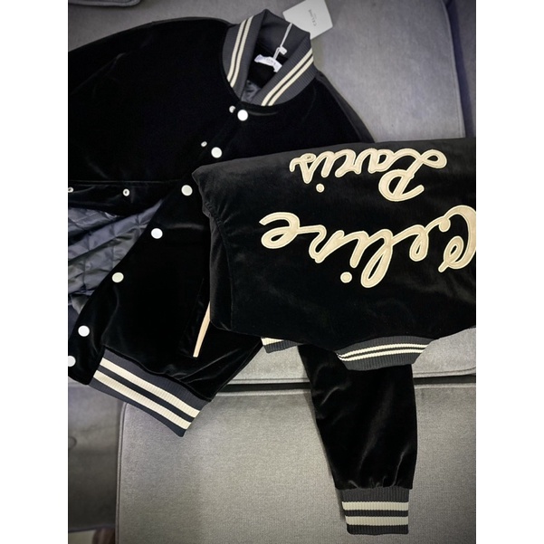 Áo khoác nhung 4 lớp thêu da