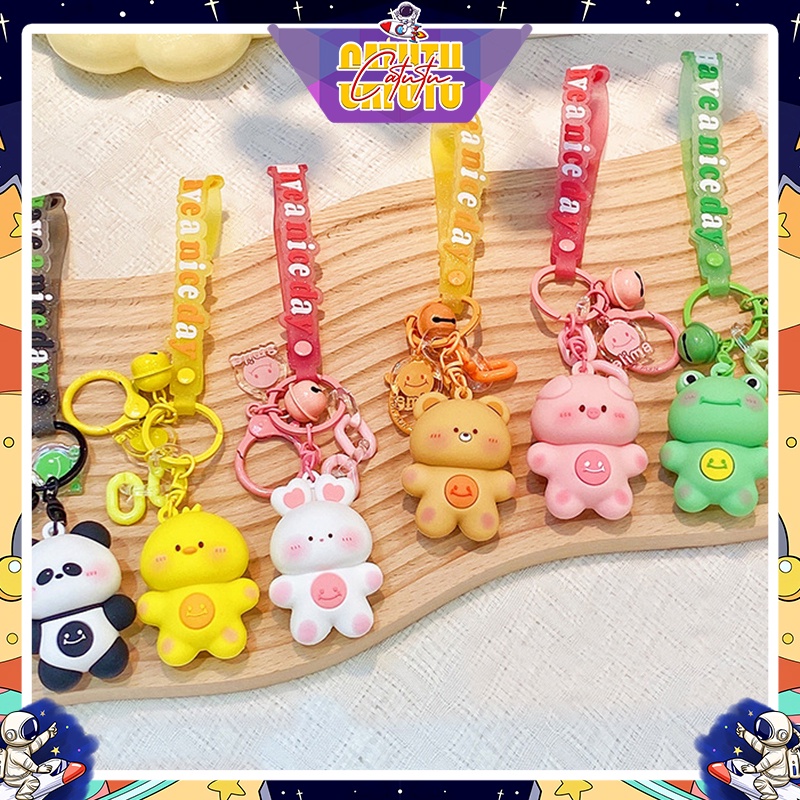 Móc Khóa Thú Dễ Thương Móc Khóa Xe Máy Cute Con Gấu Thỏ Heo Ếch Gà Gấu Trúc Đôi Cặp Ô tô treo Ba lô Hot Trend  CATUTU