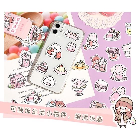 Set 50 Tấm Sticker hình dán Cô Gái - Chibi Dễ thương - chọn mẫu