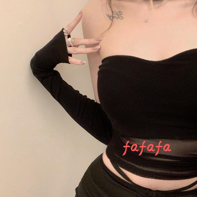 Set Áo Lưới Không Tay + Áo Sơ Mi Dài Tay Màu Sắc Đơn Giản Thanh Lịch Dành Cho Nữ