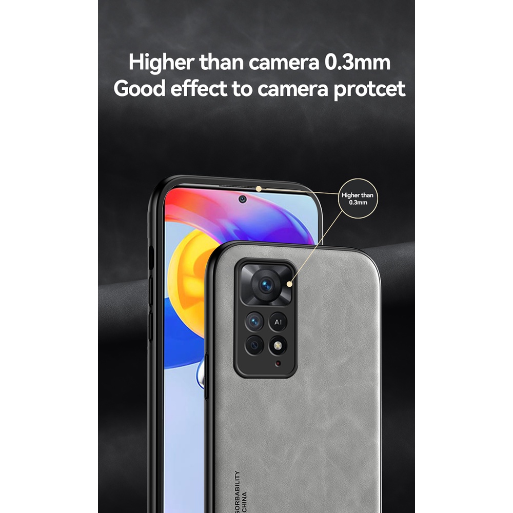 Ốp Điện Thoại Da Nam Châm Phối Khung Kim Loại Dành Cho xiaomi redmi note 11 pro 4g 5g note 11 note 11s 4g