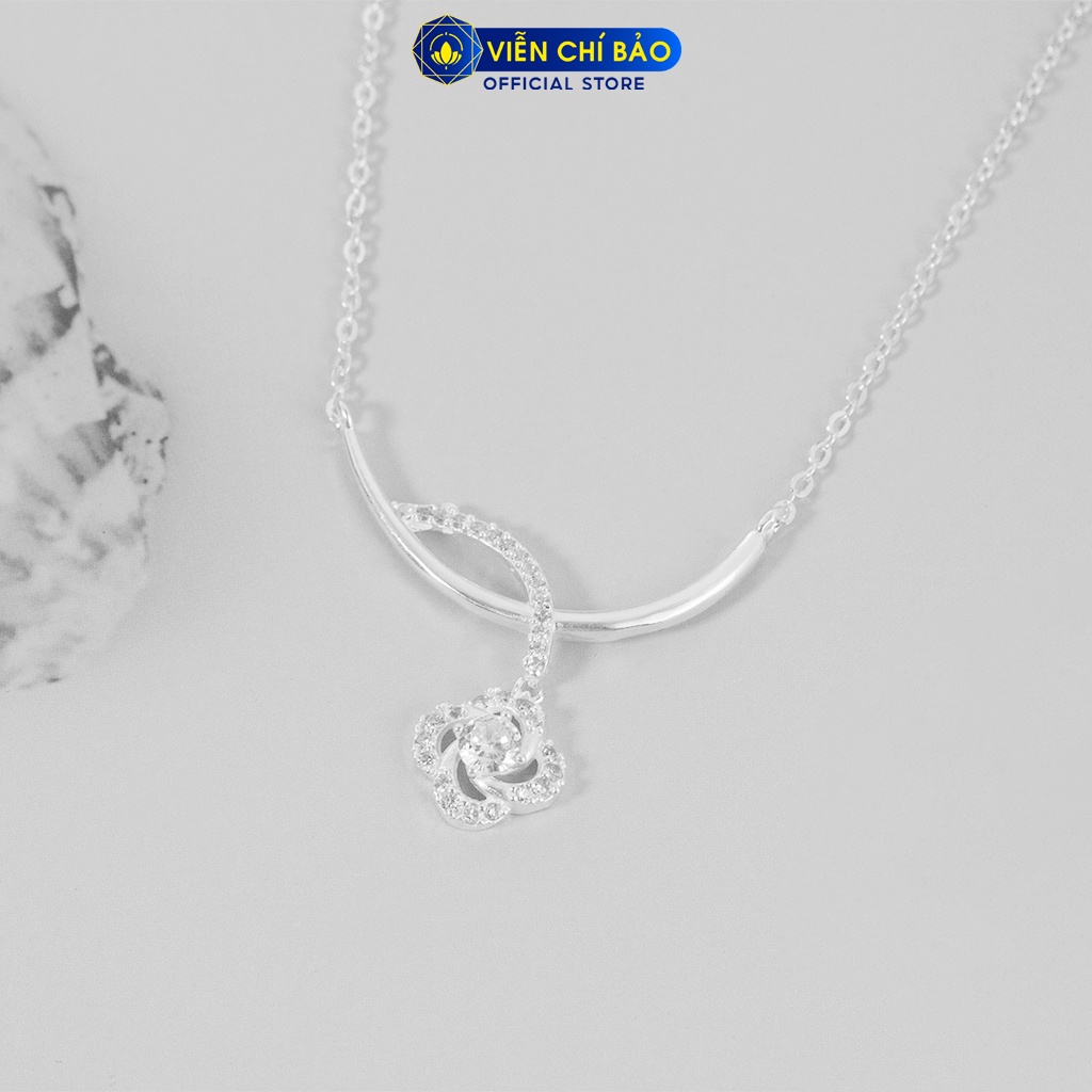 Dây chuyền bạc nữ cành hoa chất liệu bạc 925 thời trang phụ kiện trang sức nữ Viễn Chí Bảo D400857