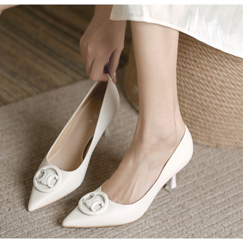 Giày Nữ Cao Cấp , Giày Cao Gót Nữ Mũi Nhọn, Đế Nhọn Cao 6p Charm Cao Cấp, Kiểu Dáng Trẻ trung- DA782