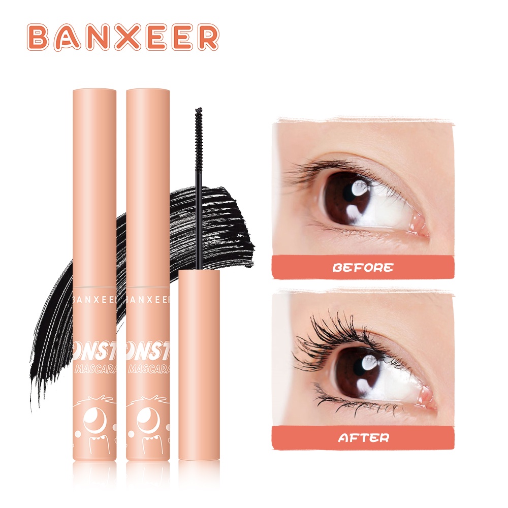 Mascara BANXEER giúp chuốt lông mi dài cong và đều kích thước đầu cọ 3mm 21g