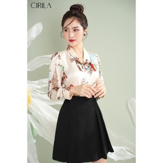 Áo sơ mi hoạ tiết nâu be Anny