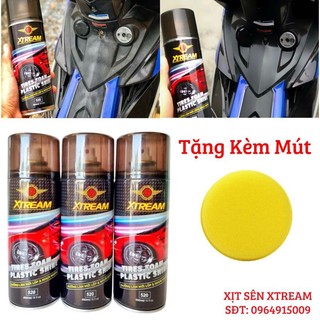 [Tặng Mút Lau Cao Cấp]Chai Xịt Làm Mới Và Đen Nhựa Nhám, Sáng Nhựa Bóng Xtream PS02 450ml Hàng Công Ty