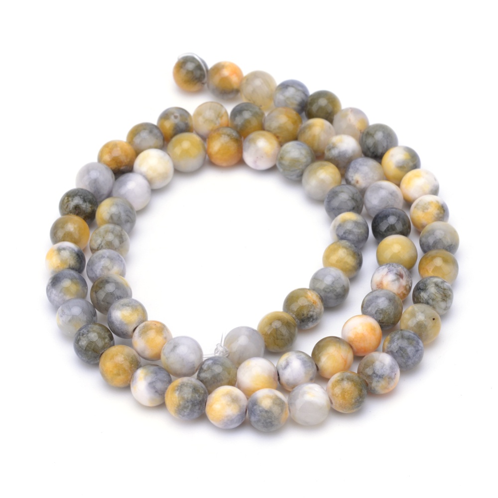 1 Chuỗi Hạt Đá Tự Nhiên Màu Trắng / Xanh Da Trời Sâu 8mm: 1mm Khoảng 50 Chiếc / strand 15.7 inch