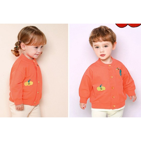 Áo nỉ da cá cardigan thêu bóng bé trai bé gái MM. HA4114