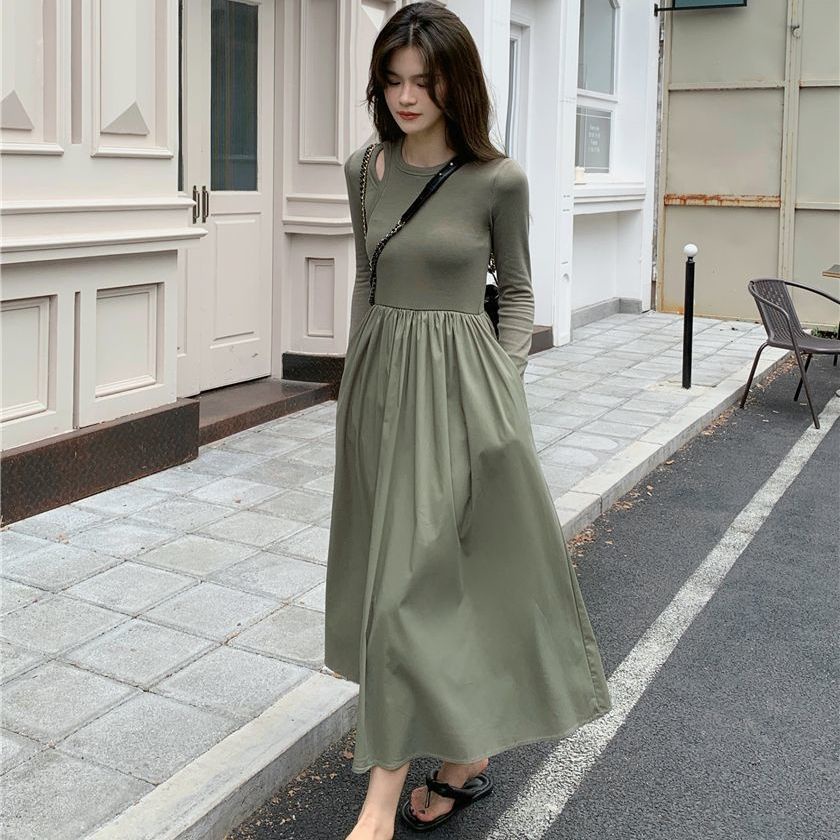 Đầm COZOKC dài tay phong cách Hàn Quốc sành điệu