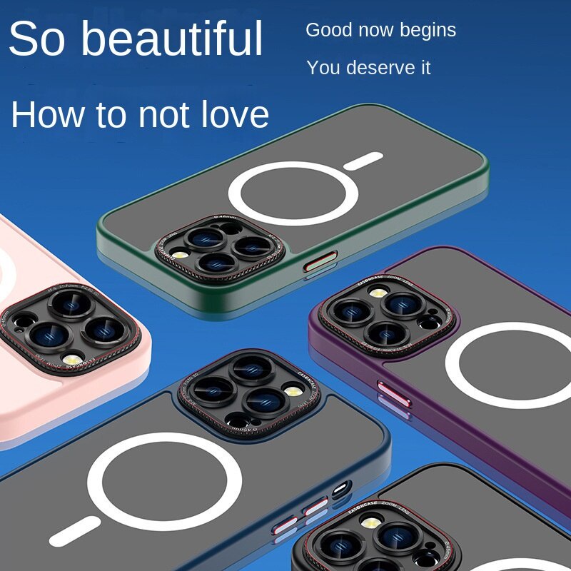 Ốp Điện Thoại Lycra Hít Nam Châm Mặt Nhám Chống Rơi Cho Apple Iphone 14 14Pro