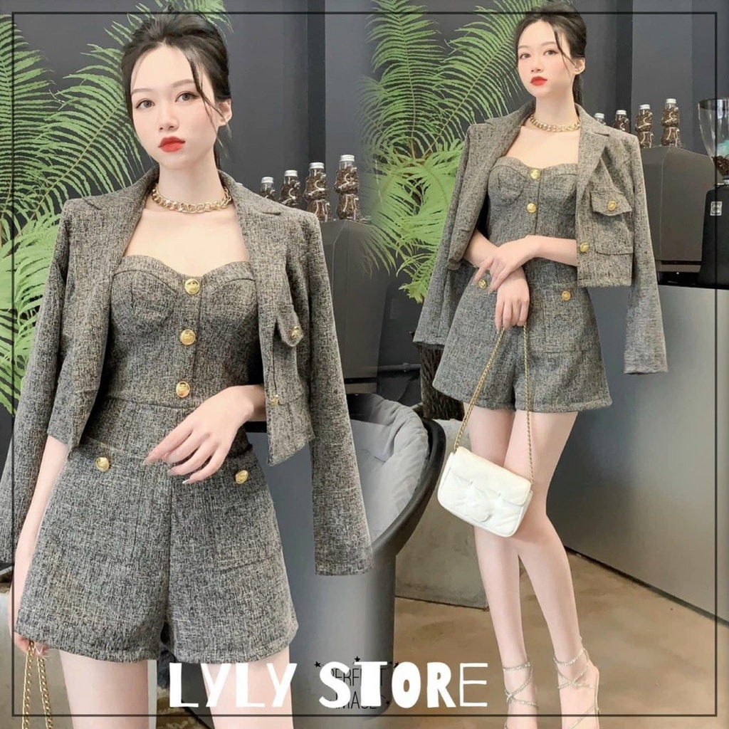 (FreeShip-MẫuHot) Jum Kèm Khoác Dạ, Đi Chơi, Đi Dự Tiệc, Phối Nút Cực Xinh, Thời Trang Nữ Cao Cấp Sang Trọng Cho Các Nàn | BigBuy360 - bigbuy360.vn