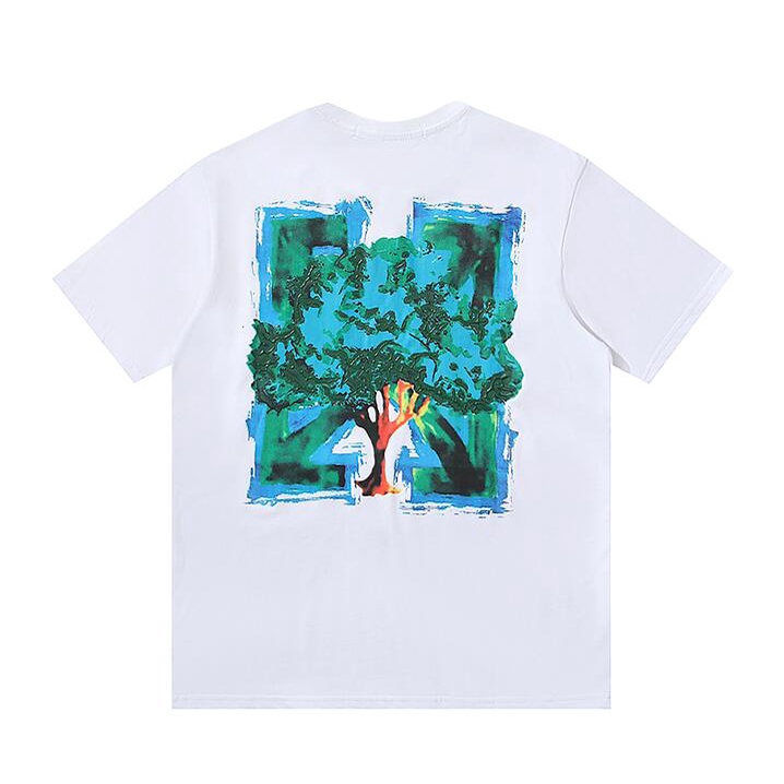 Off-white Áo Thun Ngắn Tay Chất Liệu cotton In Hình Thời Trang Dành Cho Nữ Và Nam