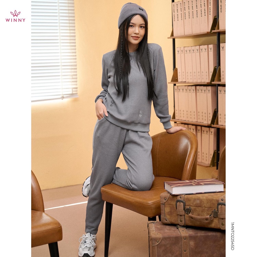 Bộ đồ ngủ len tổ ong thu đông Winny 22545