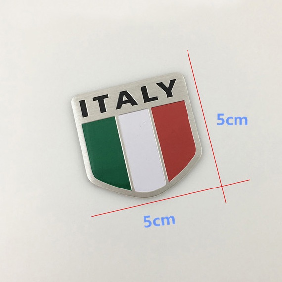 Tem Nhôm Dán Xe Hình Lá Cờ Các Nước Hoa Kỳ, Italia, Germany Trang Trí Ô Tô Xe Máy