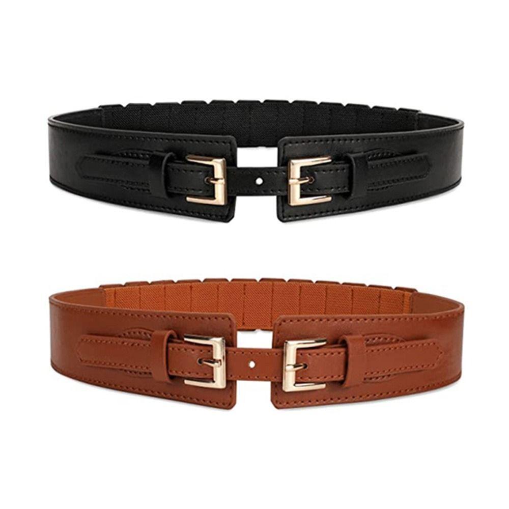 MOILYVN Thắt Lưng Da Bản To Co Giãn Phong Cách Vintage Sang Trọng