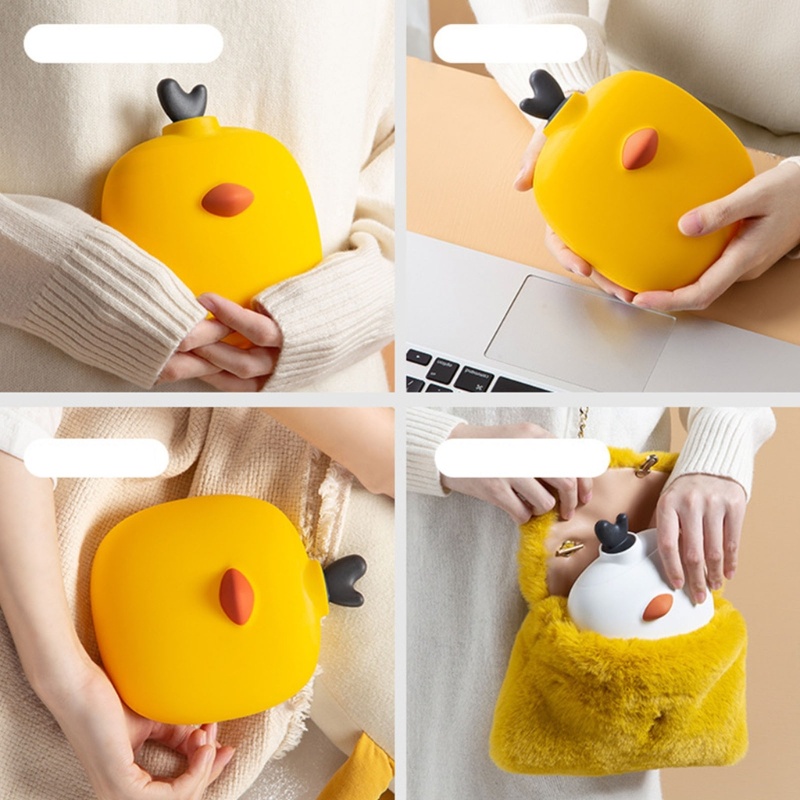 Túi Chườm Nóng Bằng Silicone Có Nắp Đậy Giữ Ấm Chân Vào Mùa Đông