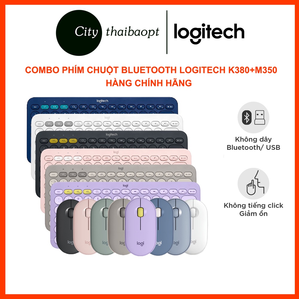 Combo Bàn phím và chuột Bluetooth Logitech K380 và Logitech M350