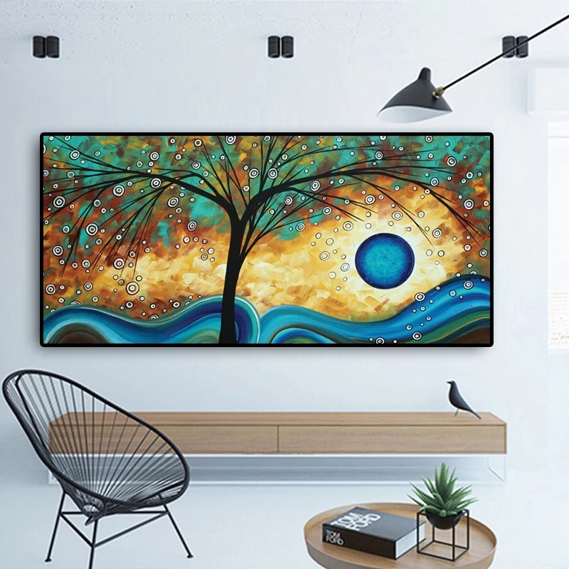 Tranh Treo Tường Trang Trí Nội Thất Hình Cây Cối Trừu Tượng Đẹp Mắt